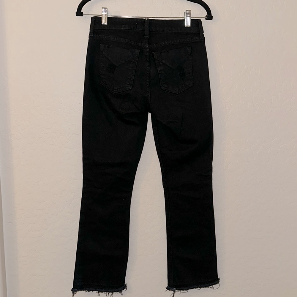 Derek Lam Gia Mid Rise Cropped Flare Jeans in Jet Black Size 25. Raw hem - Picture 7 of 16